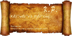 Kővári Péter névjegykártya